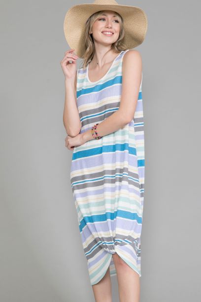 Blue-White Striped Dress